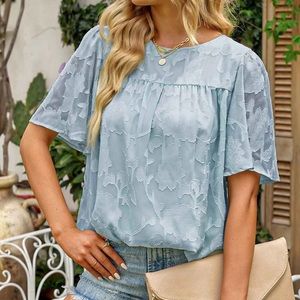 Women’s Light Blue Floral Blouse Size Small